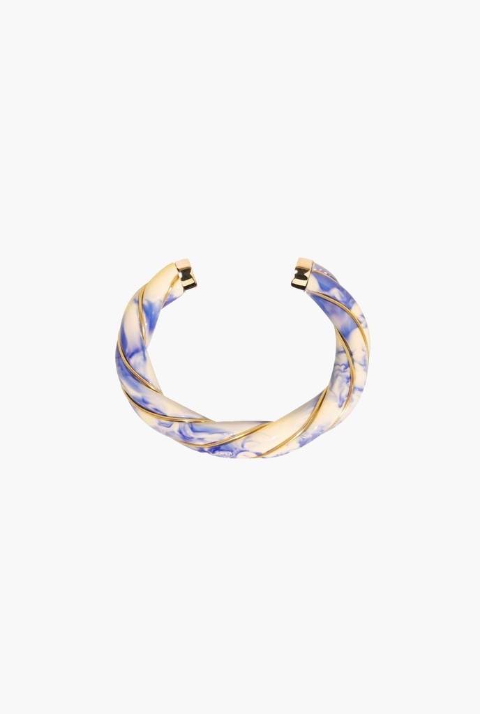 BRACELET - TIE &amp; DYE IVORY &amp; BLUE DIANA BANGLE